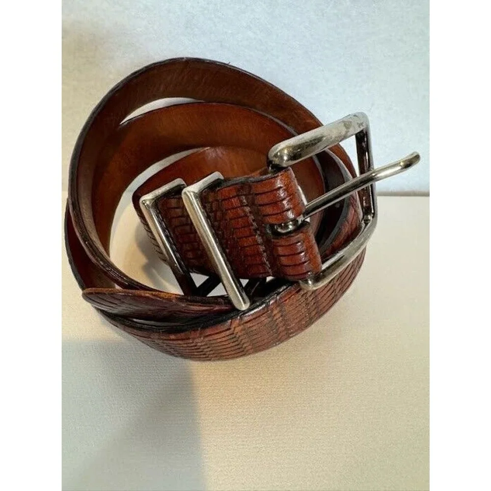 Mens Braided‎ Leather Italian Belt Size 38/95cm